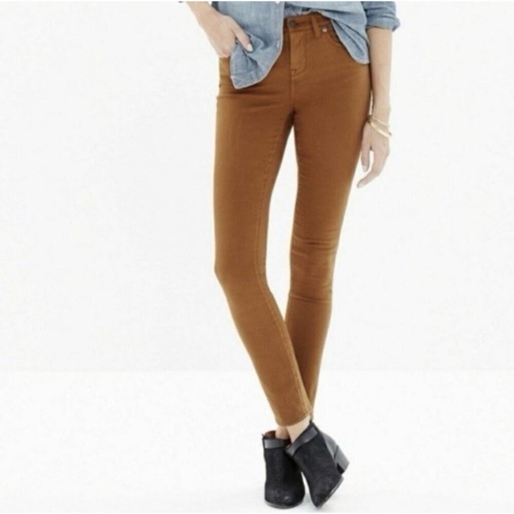 Madewell 9” High Rise‎ Skinny Pant Jeans 31 Stretch Burnished Cedar Brown Khaki